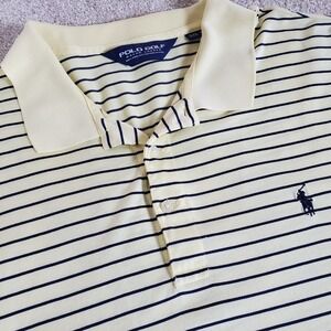 Polo Golf Ralph Lauren Men's Yellow Stripe Polo Shirt Size XXL Spanish Wells